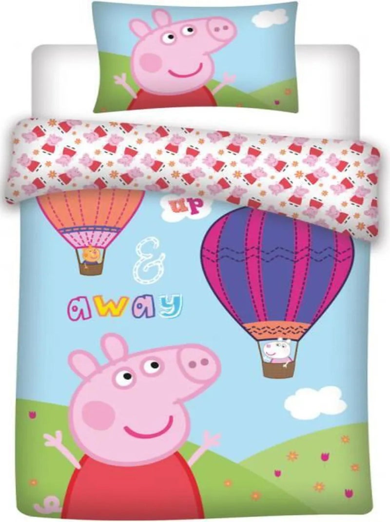 Parure de Lit Bébé Coton Montgolfière Rose - Kiabi