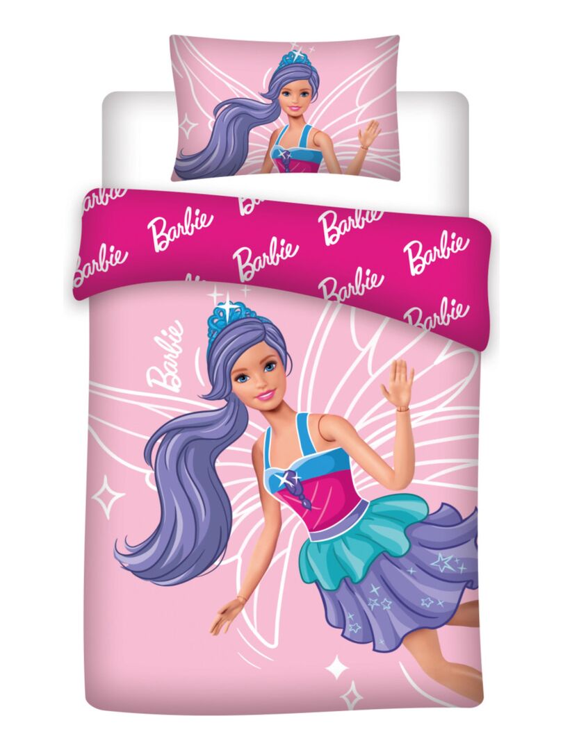 Parure de Lit Bébé Coton Réversible Barbie Licorne - Rose - Kiabi