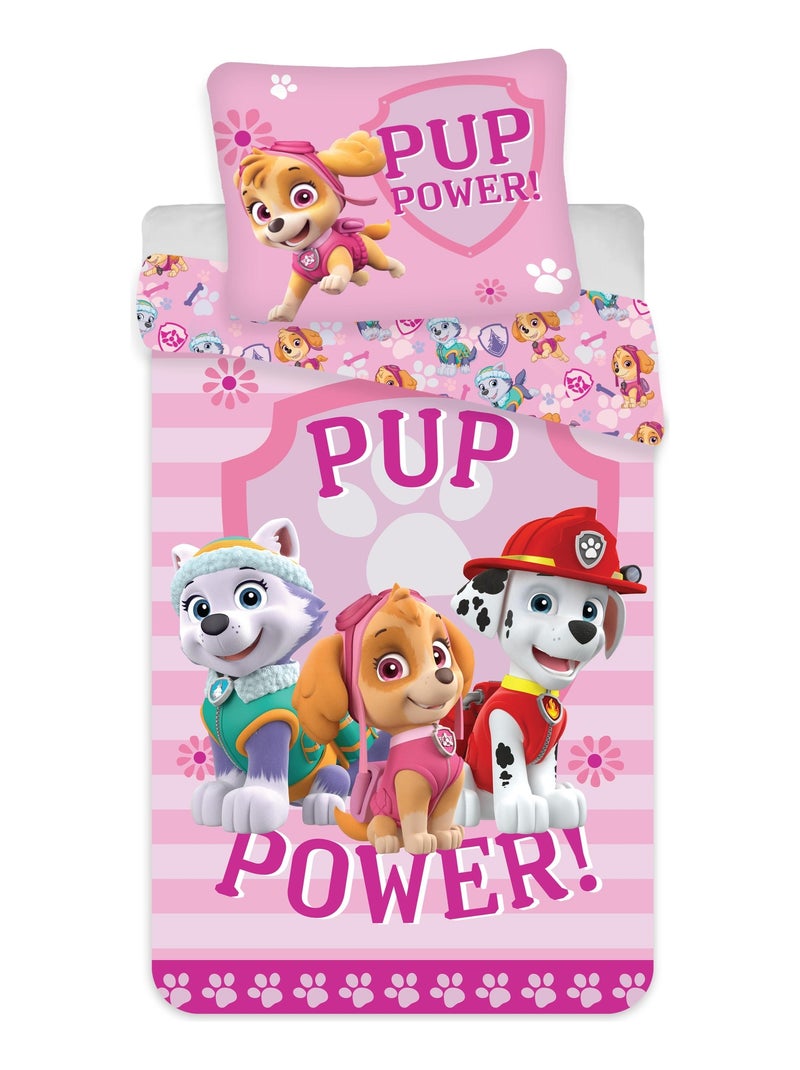 Parure de Lit Bébé Coton Réversible Pat Patrouille Pink Power Rose - Kiabi