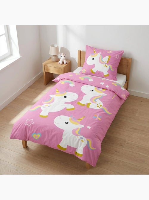 Parure de lit bébé Disney avec Licorne avec arc-en-ciel réversible – 100% coton - Kiabi