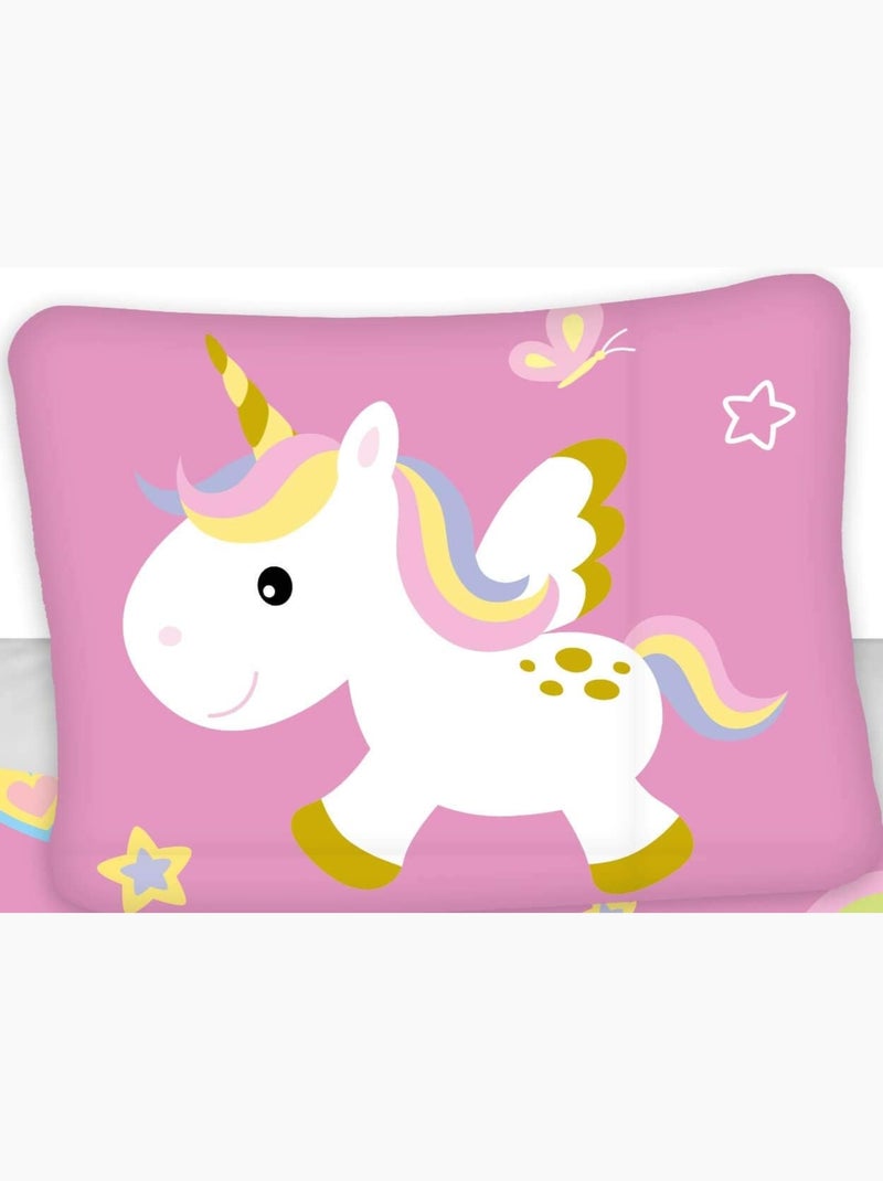 Parure de lit bébé Disney avec Licorne avec arc-en-ciel réversible – 100% coton Rose - Kiabi