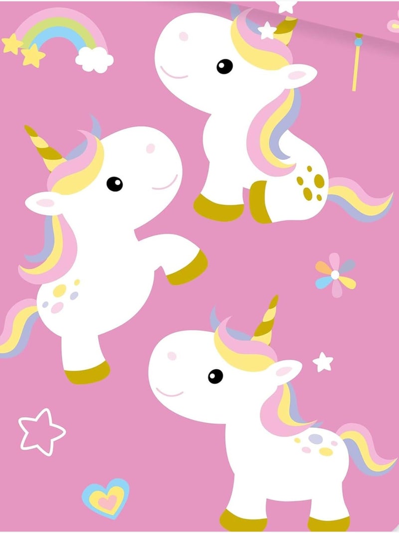 Parure de lit bébé Disney avec Licorne avec arc-en-ciel réversible – 100% coton Rose - Kiabi