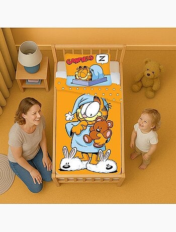 Parure de lit bébé Garfield réversible – 100% coton