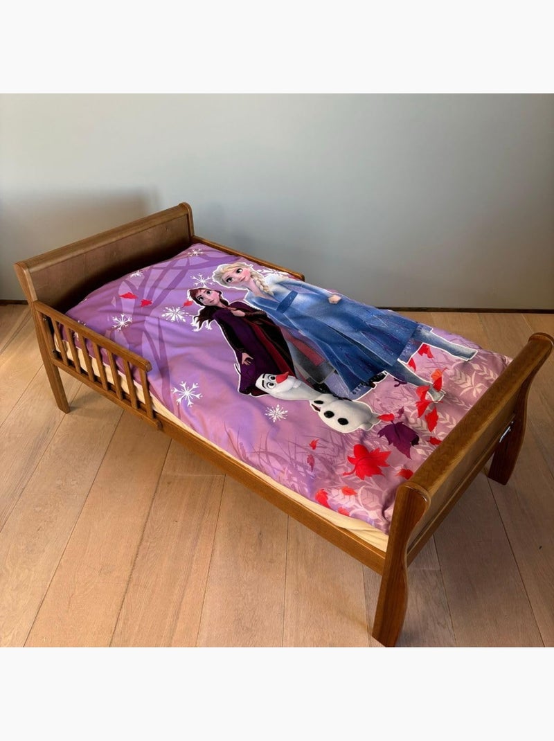 Parure de lit bébé La Reine des Neiges avec Elsa, Anna et Olaf réversible – 100% coton Violet - Kiabi