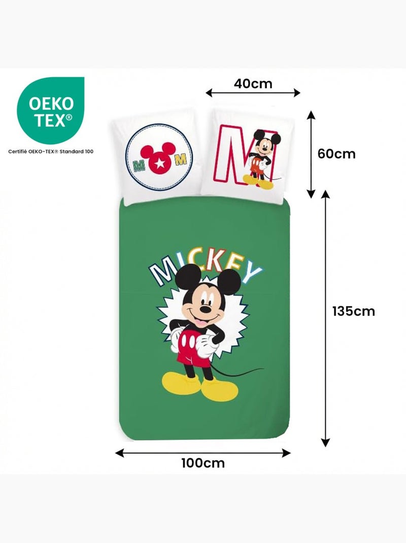 Parure de lit bébé Mickey réversible – 100% coton Vert - Kiabi