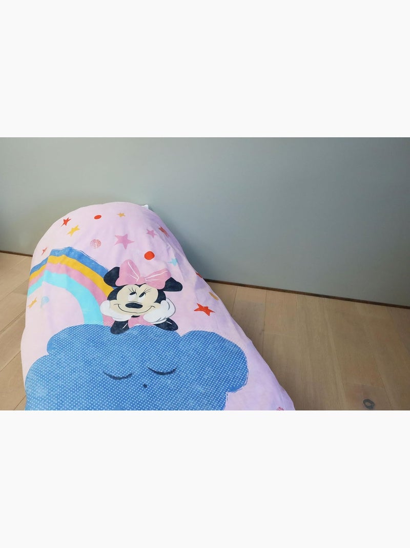 Parure de lit bébé Minnie avec arc-en-ciel et nuage réversible – 100% coton Rose - Kiabi