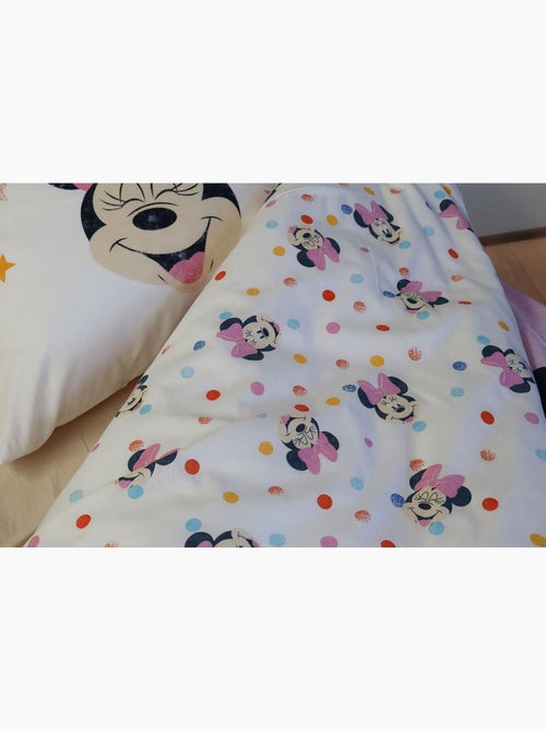 Parure de lit bébé Minnie avec arc-en-ciel et nuage réversible – 100% coton - Kiabi