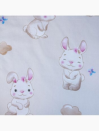 Parure de lit bébé Miss Bunny avec nuage réversible – 100% coton