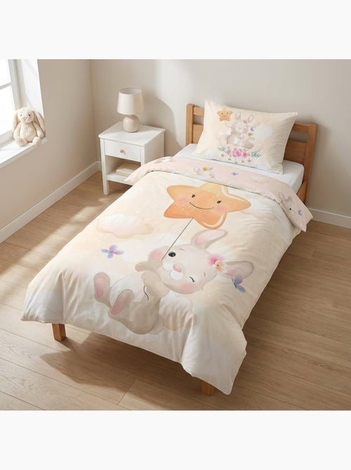 Parure de lit bébé Miss Bunny avec nuage réversible – 100% coton - Kiabi