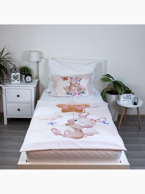 Parure de lit bébé Miss Bunny avec nuage réversible – 100% coton - Kiabi