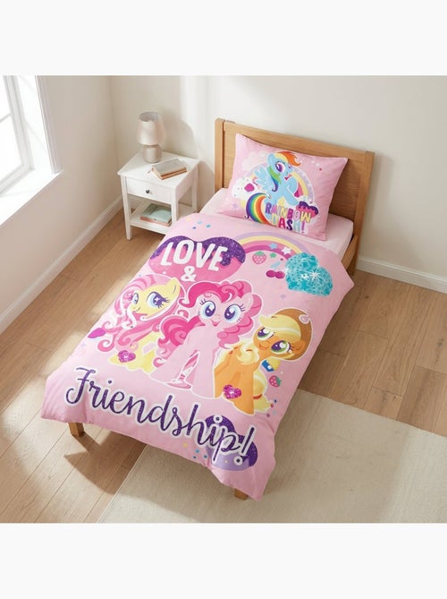 Parure de lit bébé Mon petit poney avec Rainbow Dash, Pinkie Pie et Fluttershy réversible – 100% cot - Kiabi