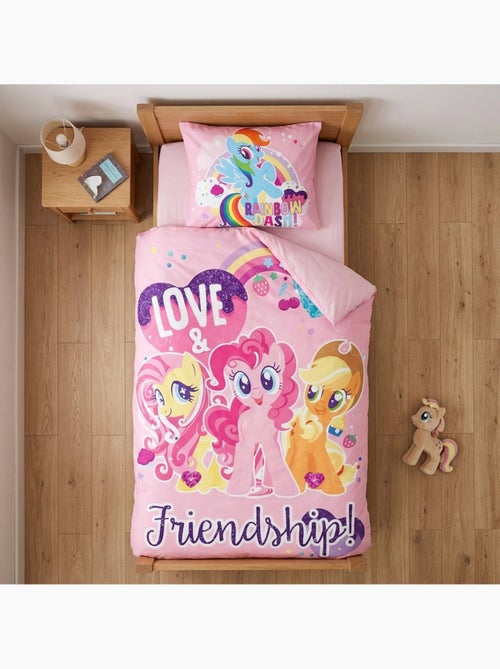 Parure de lit bébé Mon petit poney avec Rainbow Dash, Pinkie Pie et Fluttershy réversible – 100% cot - Kiabi