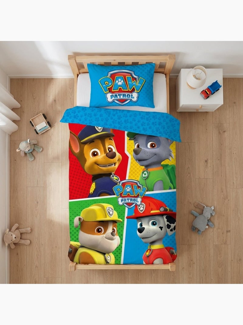 Parure de lit bébé Pat'Patrouille avec Chase, Ruben et Marcus réversible – 100% coton Bleu - Kiabi