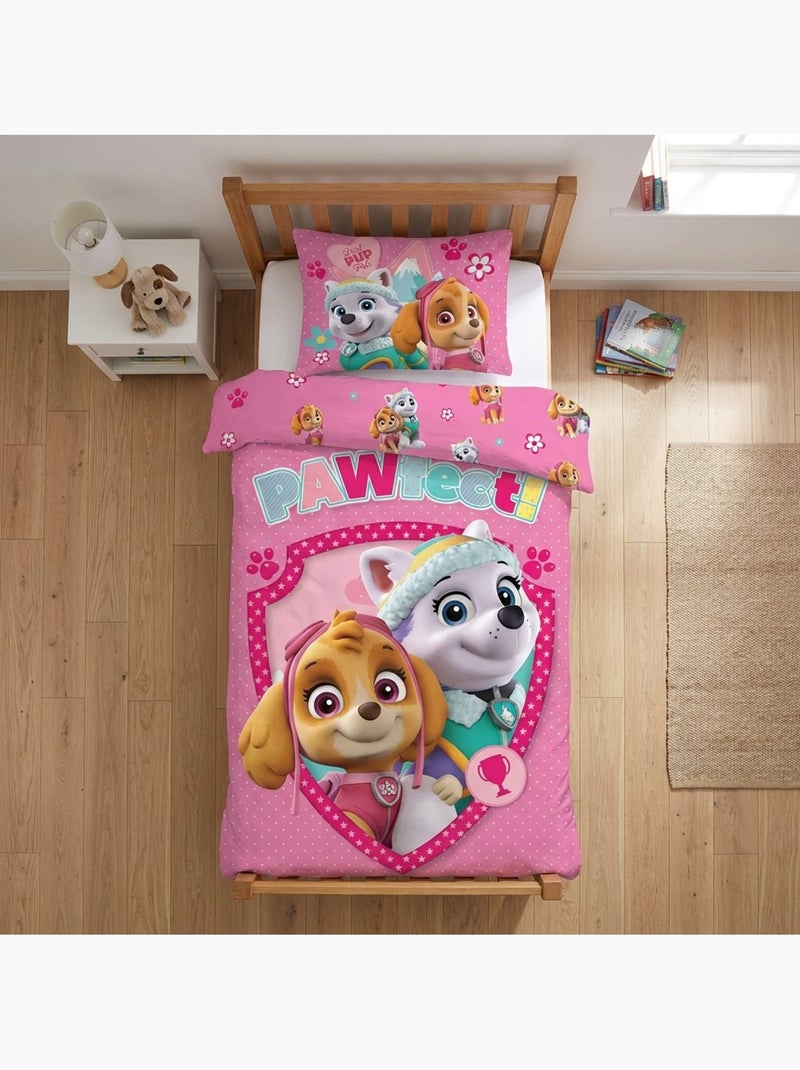 Parure de lit bébé Pat'Patrouille avec Everest et Stella réversible – 100% coton Rose - Kiabi