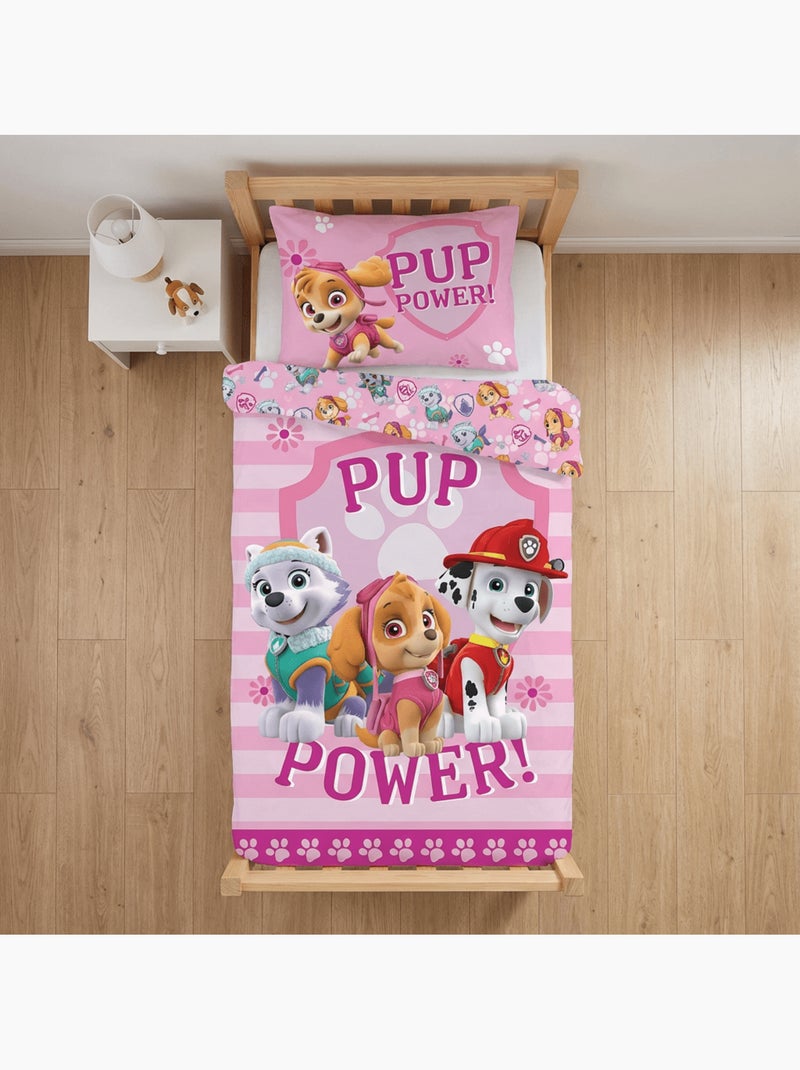 Parure de lit bébé Pat'Patrouille avec Stella, Everest et Marcus réversible – 100% coton Rose - Kiabi