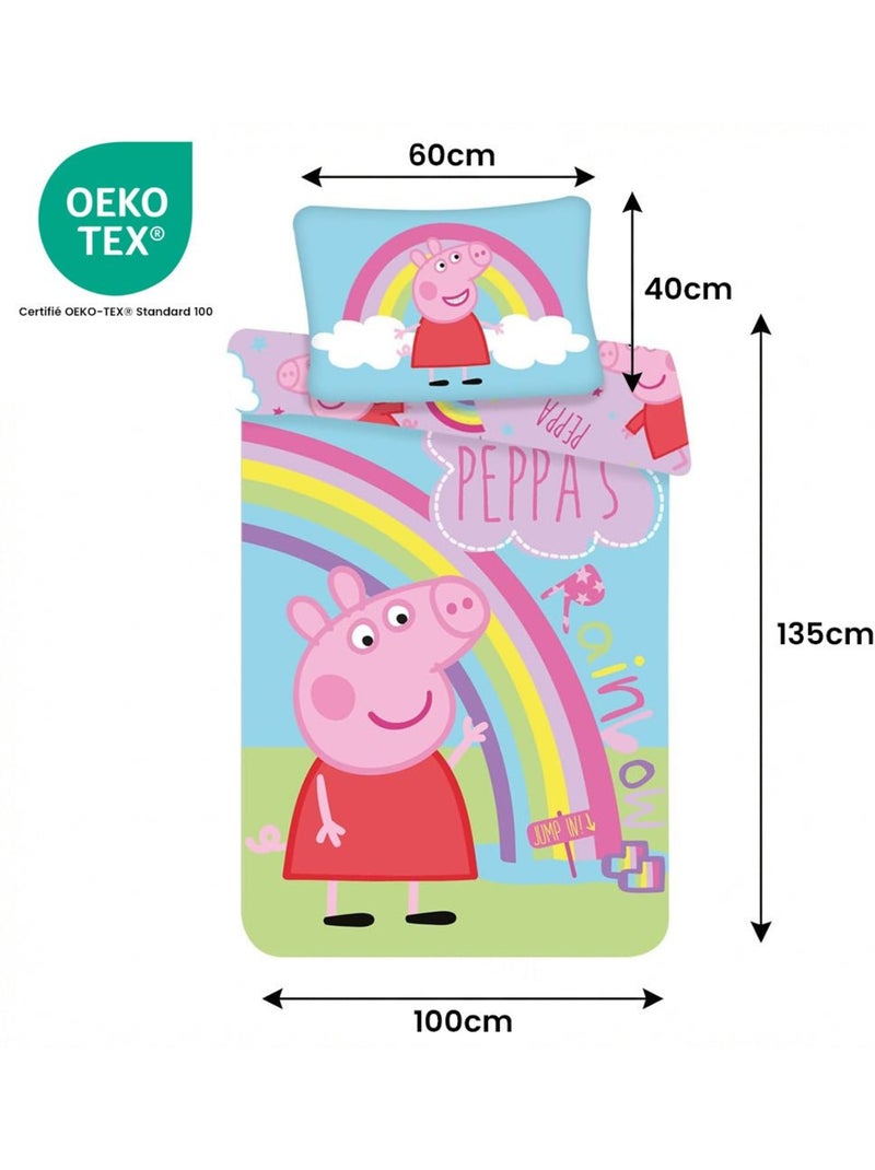 Parure de lit bébé Peppa Pig avec Peppa – 100% coton Multicolore - Kiabi