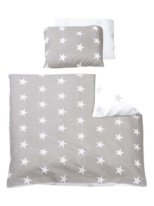 Parure de lit bébé réversible - Housse de couette + taie d'oreiller en coton 'Roba little stars' - Kiabi