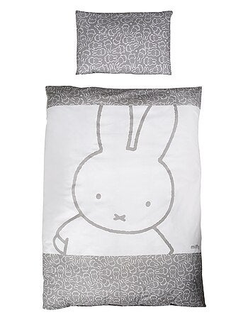 Parure de lit bébé réversible - Housse de couette + taie d'oreiller en coton 'Roba miffy'