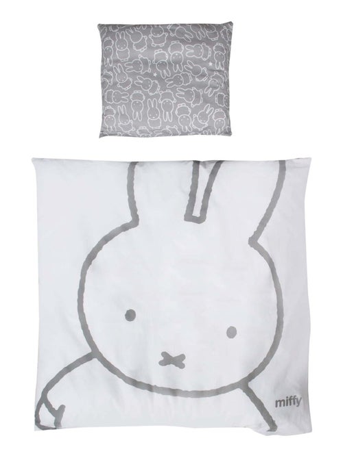 Parure de lit bébé réversible - Housse de couette + taie d'oreiller en coton 'Roba miffy' - Kiabi