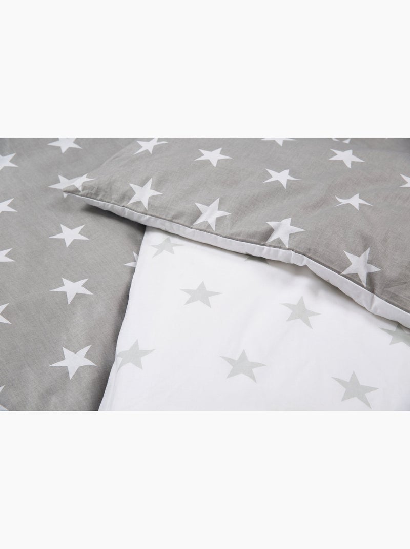 Parure de lit bébé réversible en coton 'Little Stars' ROBA Gris Blanc - Kiabi