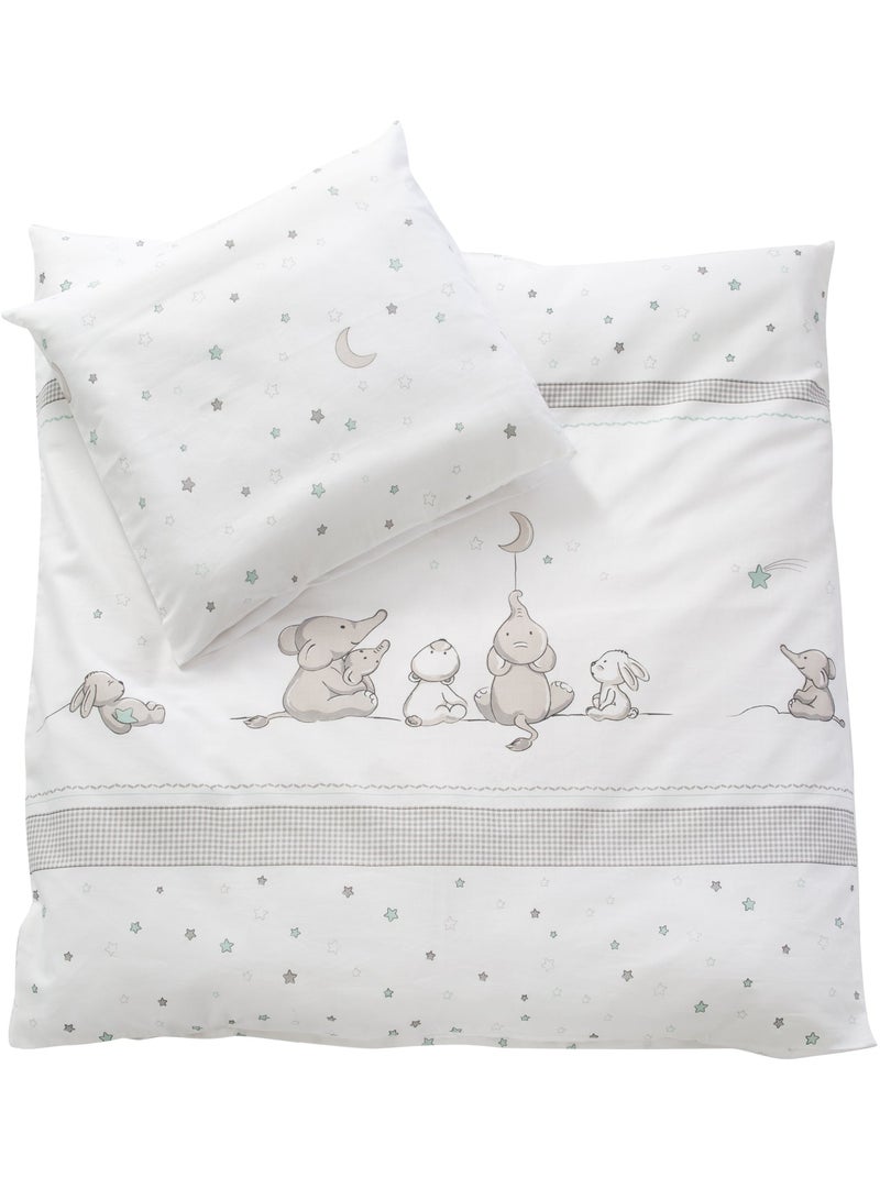 Parure de lit bébé réversible en coton 'Sternenzauber' ROBA Blanc Gris Bleu - Kiabi