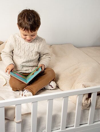 Parure de lit bébé réversible, housse de couette et taie d'oreiller en Lin lavé SEVIRA KIDS