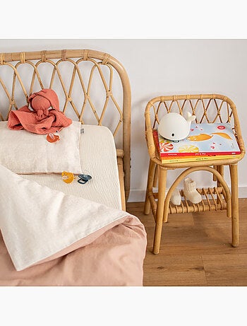 Parure de lit bébé réversible, housse de couette et taie d'oreiller en Lin lavé SEVIRA KIDS