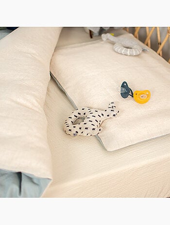 Parure de lit bébé réversible, housse de couette et taie d'oreiller en Lin lavé SEVIRA KIDS