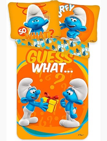 Parure de lit bébé Schtroumpfs avec Schtroumpf réversible – 100% coton