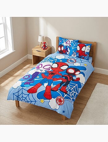 Parure de lit bébé Spider-Man avec Spidey, Ghost-Spider et Miles Morales – 100% coton