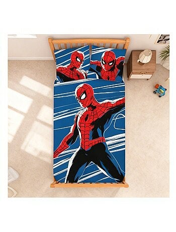 Parure de lit bébé Spider-Man phosphorescente réversible – 100% coton