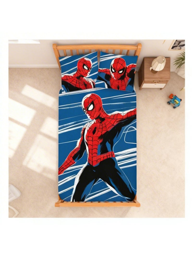 Parure de lit bébé Spider-Man phosphorescente réversible – 100% coton Bleu - Kiabi
