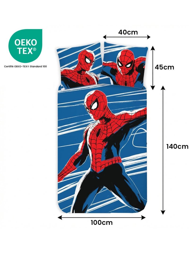 Parure de lit bébé Spider-Man phosphorescente réversible – 100% coton Bleu - Kiabi