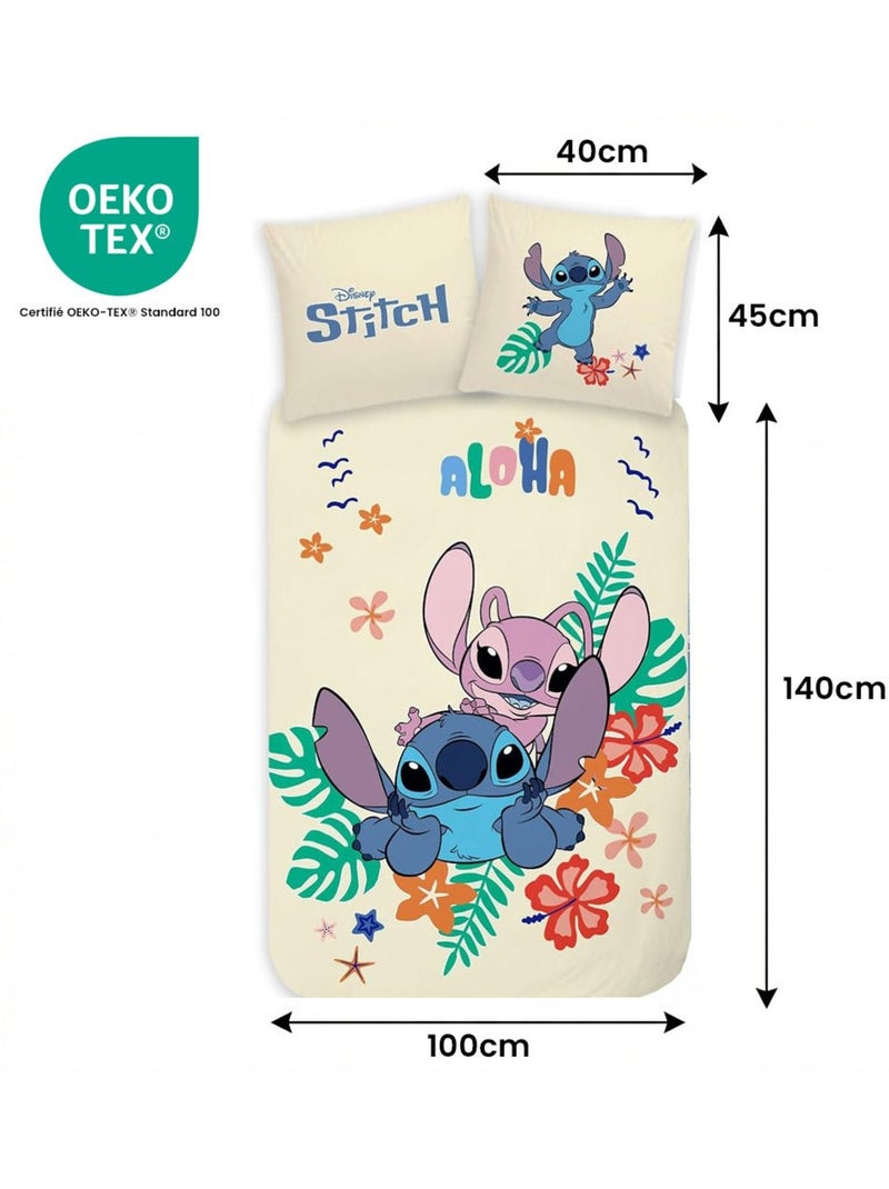 Parure de lit bébé Stitch avec Angel phosphorescente réversible – 100% coton Multicolore - Kiabi