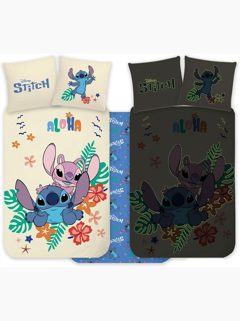 Parure de lit bébé Stitch avec Angel réversible – 100% coton Multicolore - Kiabi