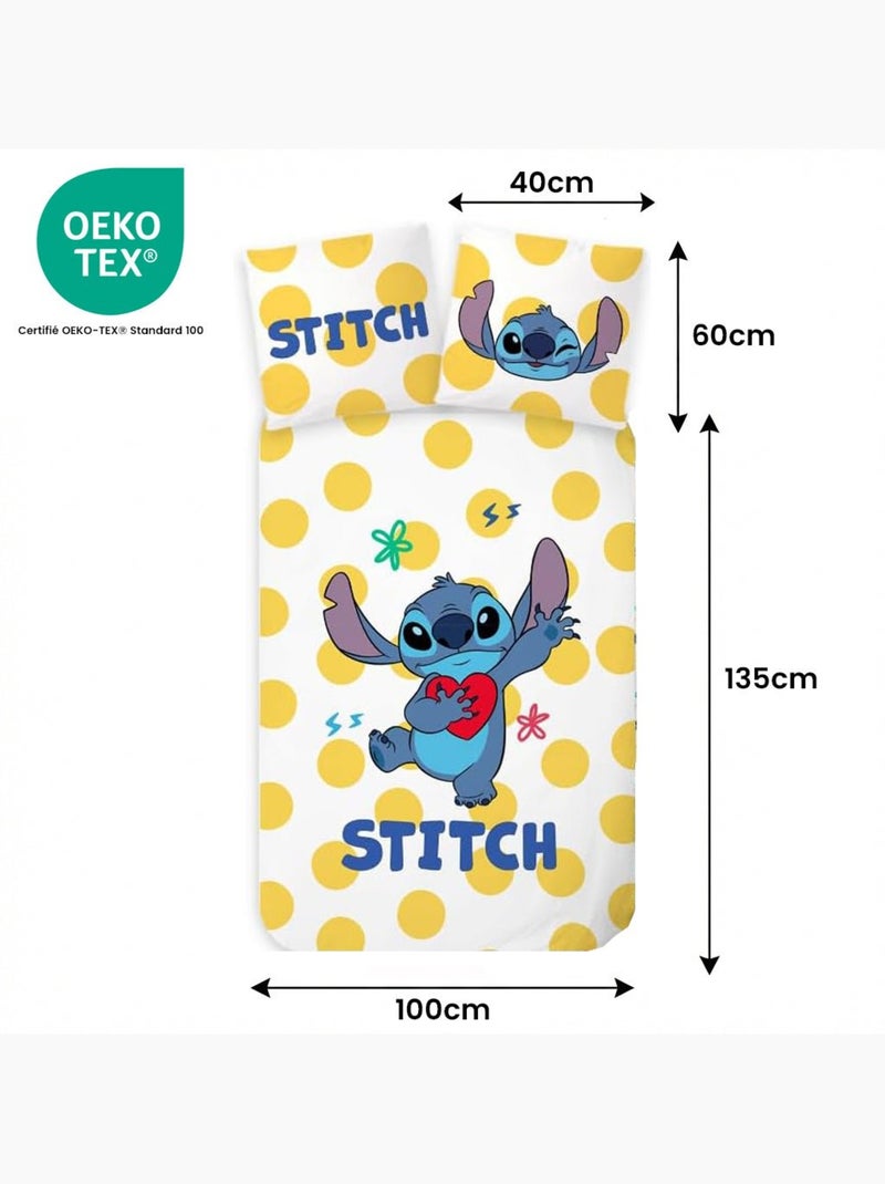 Parure de lit bébé Stitch réversible – 100% coton Blanc - Kiabi