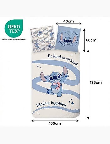Parure de lit bébé Stitch réversible – 100% coton
