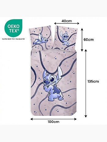 Parure de lit bébé Stitch réversible – 100% coton