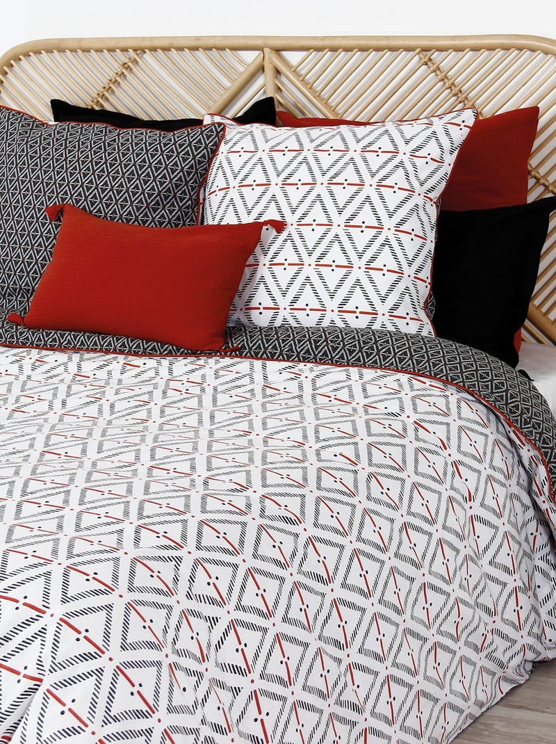Parure de lit BENGAL coton Rouge - Kiabi