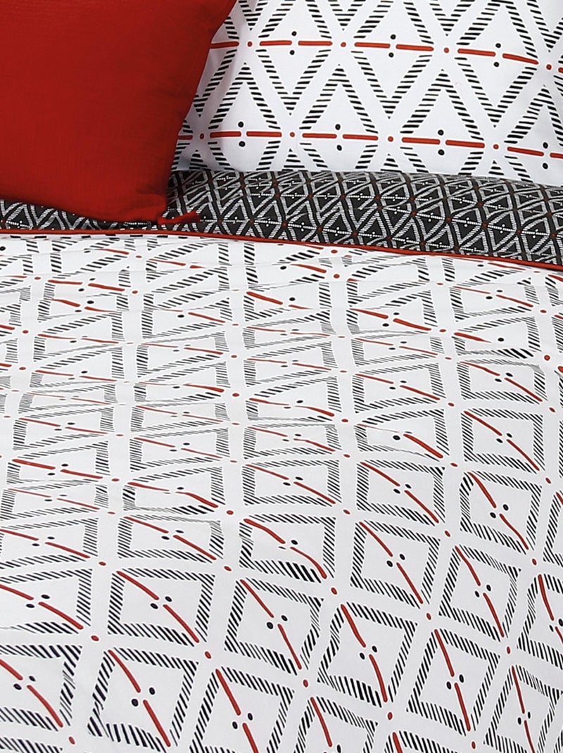 Parure de lit BENGAL coton Rouge - Kiabi