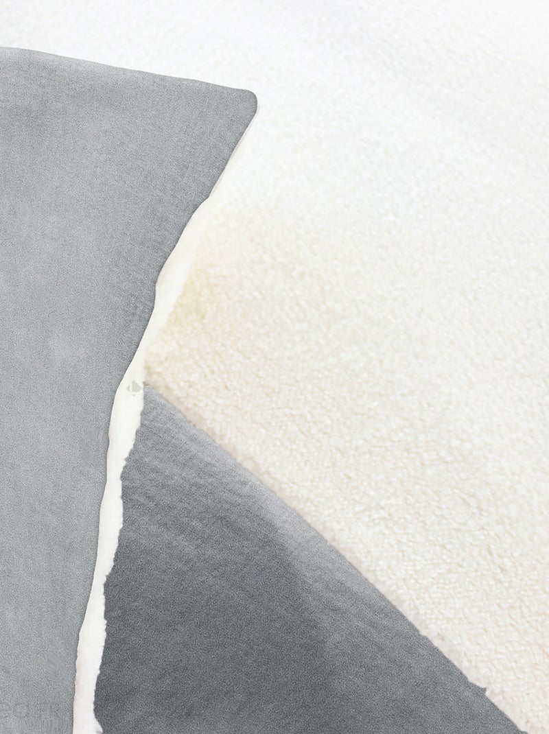 Parure de lit bi-matière microfibre et sherpa collection SHERPA Gris - Kiabi