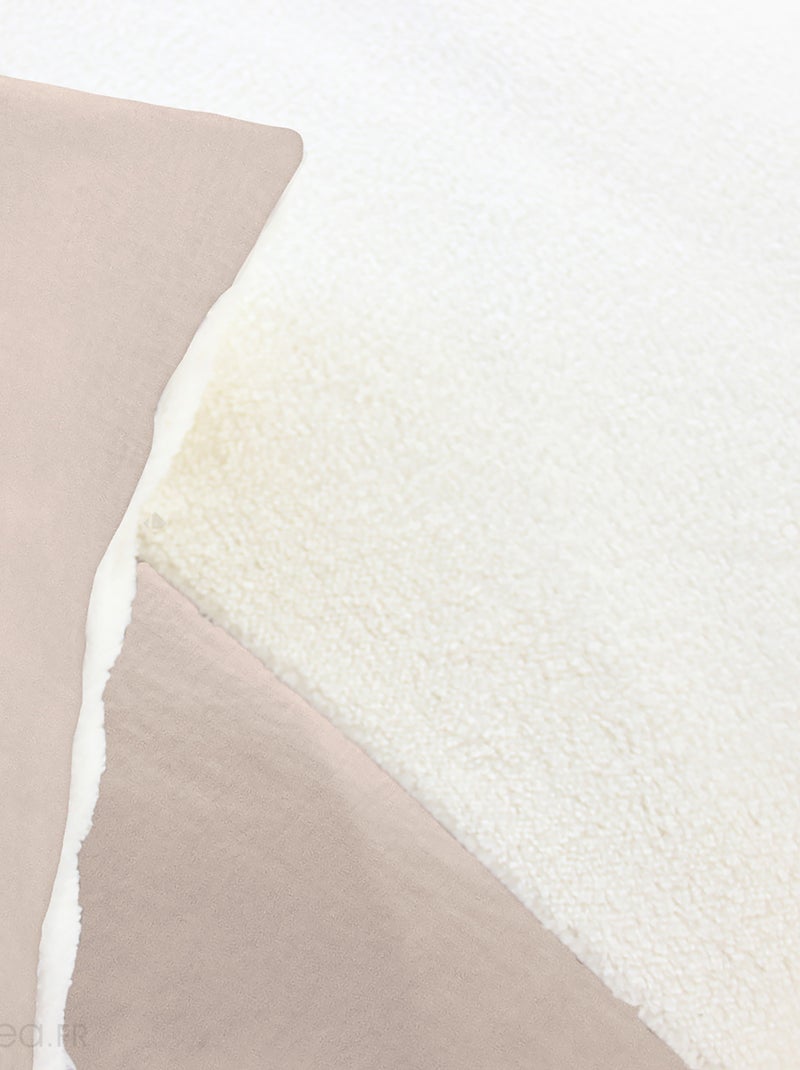 Parure de lit bi-matière microfibre et sherpa collection SHERPA Marron clair - Kiabi