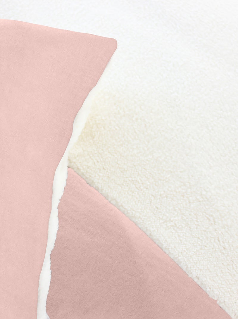 Parure de lit bi-matière microfibre et sherpa collection SHERPA Rose - Kiabi