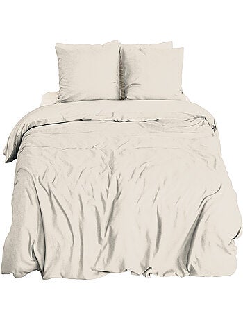 Parure de lit bi-matière microfibre SENSATION FLANELLE