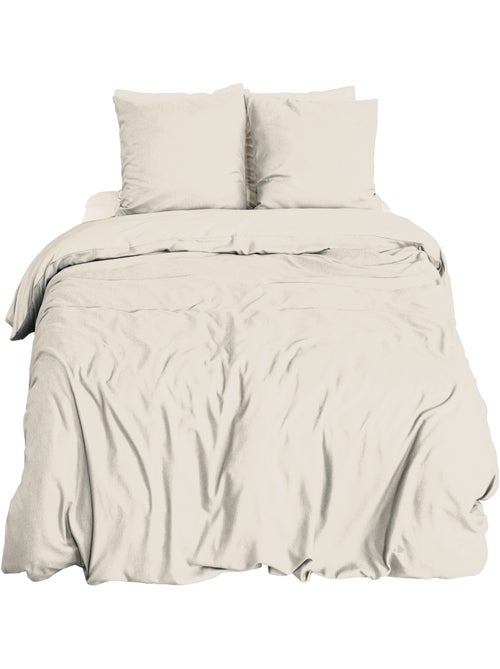 Parure de lit bi-matière microfibre SENSATION FLANELLE - Kiabi