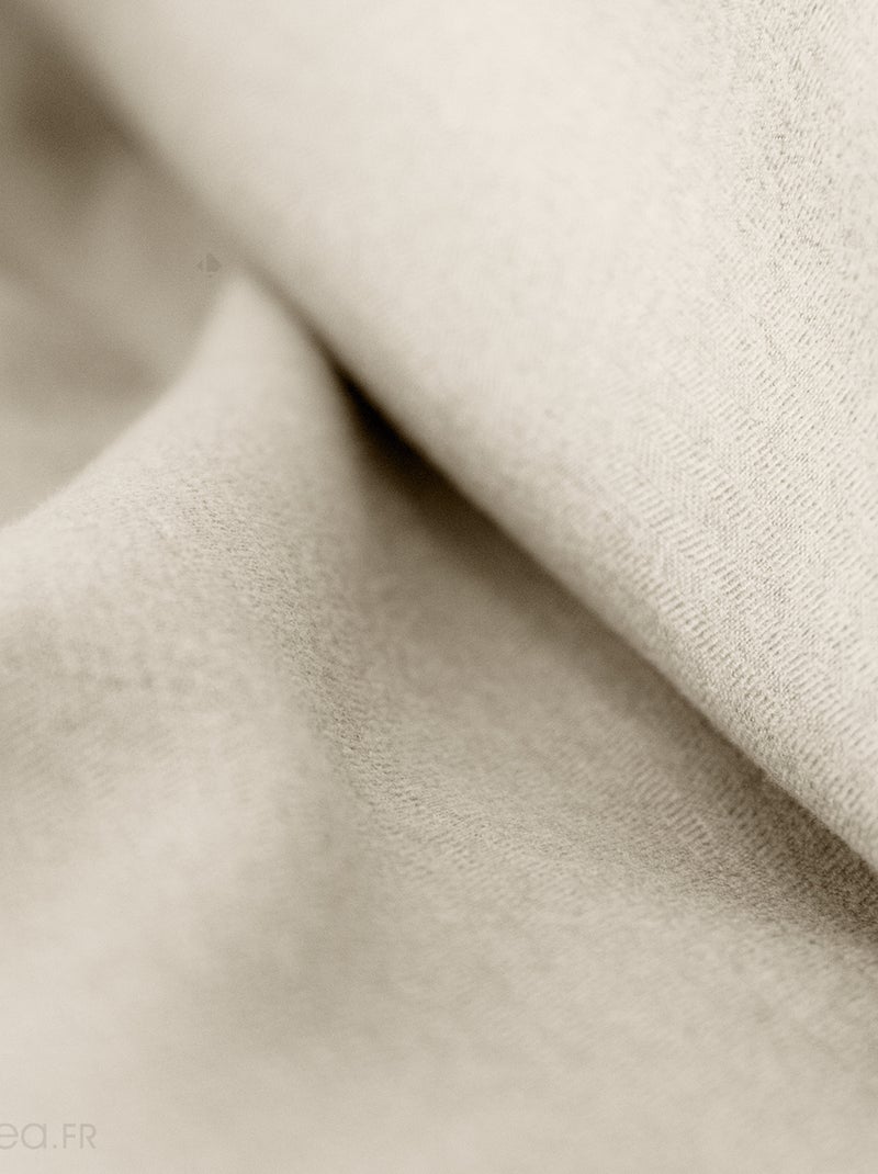 Parure de lit bi-matière microfibre SENSATION FLANELLE Beige clair - Kiabi