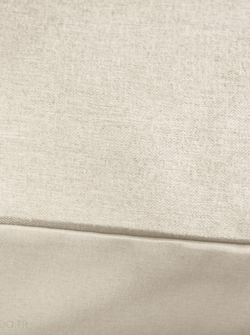 Parure de lit bi-matière microfibre SENSATION FLANELLE Beige clair - Kiabi