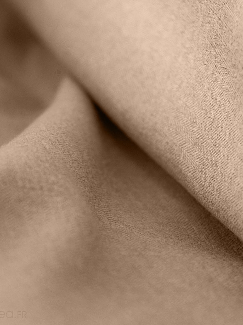 Parure de lit bi-matière microfibre SENSATION FLANELLE Grège - Kiabi