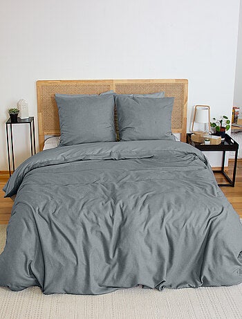 Parure de lit bi-matière microfibre SENSATION FLANELLE