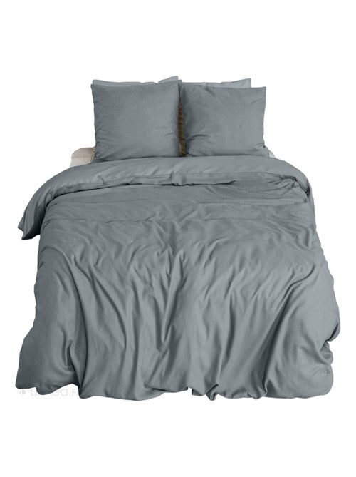 Parure de lit bi-matière microfibre SENSATION FLANELLE - Kiabi